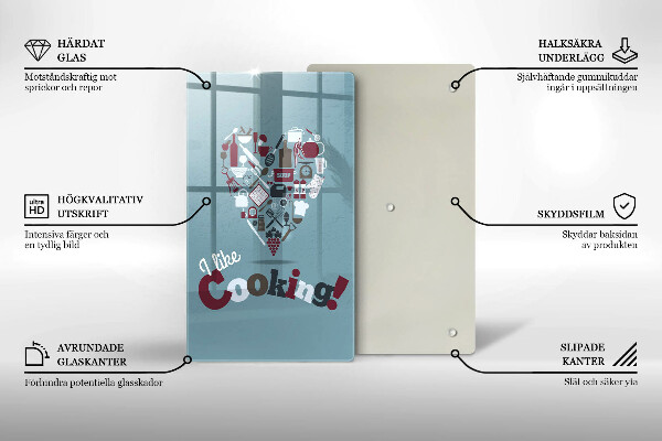 Glass worktop saver Inscription and like cooking