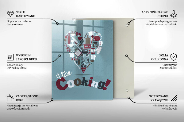 Glass worktop saver Inscription and like cooking