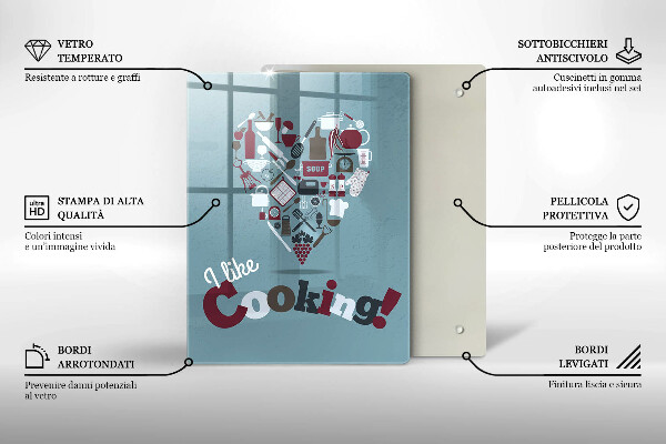 Glass worktop saver Inscription and like cooking