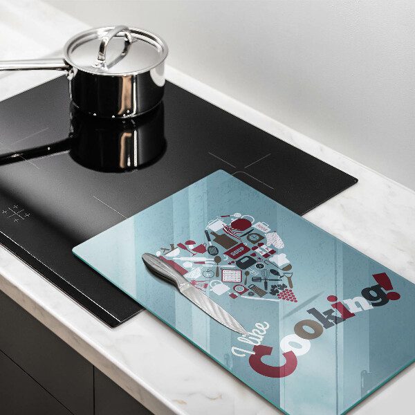 Glass worktop saver Inscription and like cooking