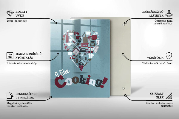 Glass worktop saver Inscription and like cooking