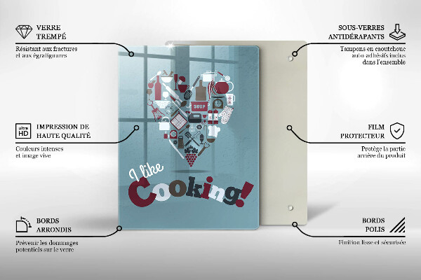 Glass worktop saver Inscription and like cooking