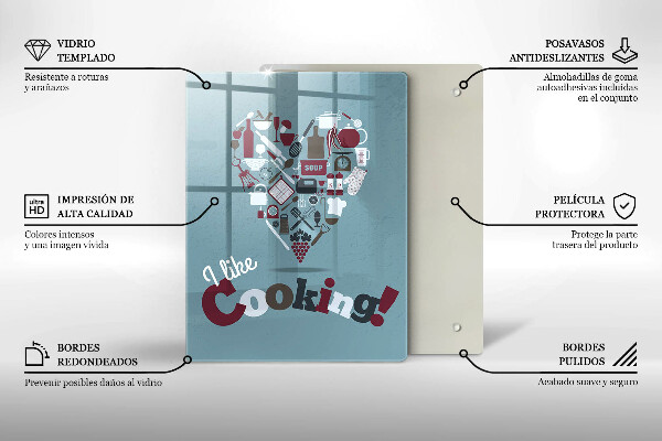 Glass worktop saver Inscription and like cooking