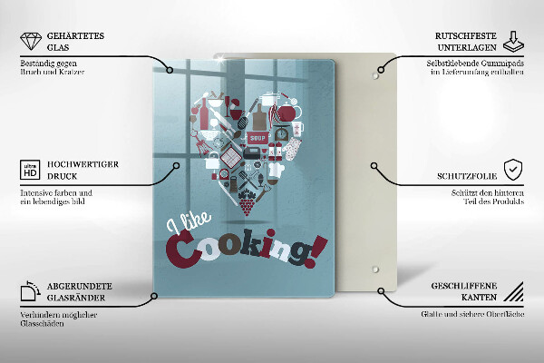 Glass worktop saver Inscription and like cooking