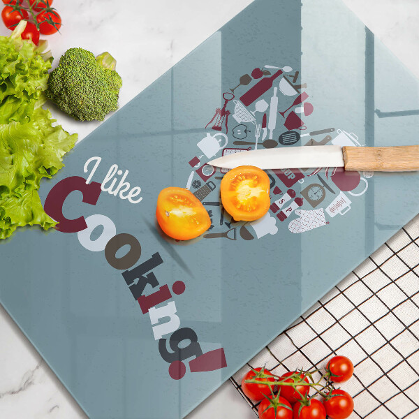 Glass worktop saver Inscription and like cooking