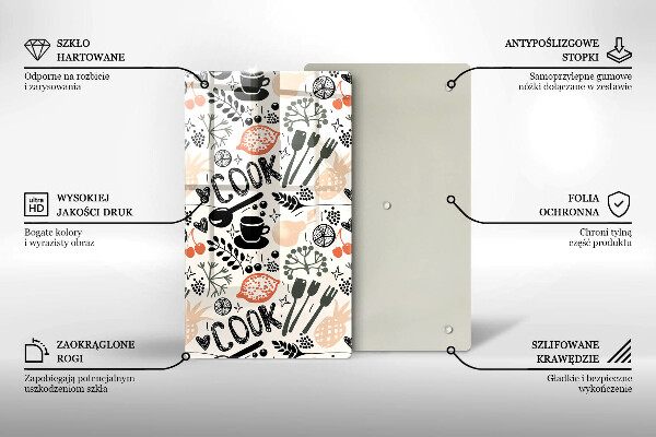 Glass worktop saver Drawing kitchen theme