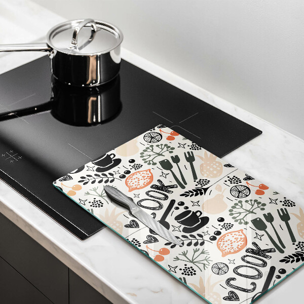 Glass worktop saver Drawing kitchen theme