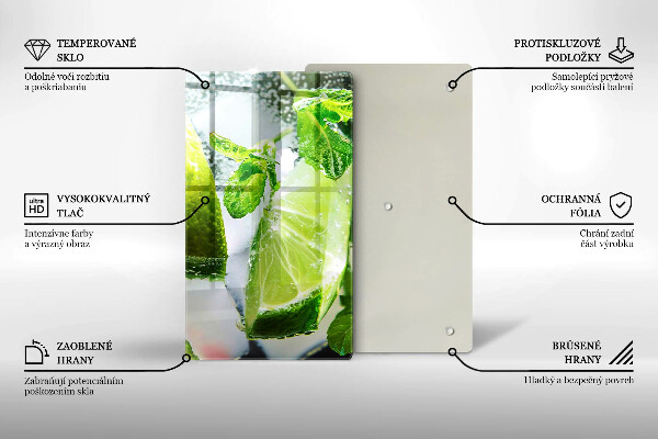 Glass worktop saver Water with lime and ice