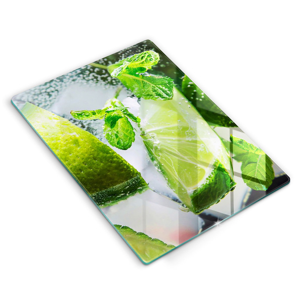 Glass worktop saver Water with lime and ice