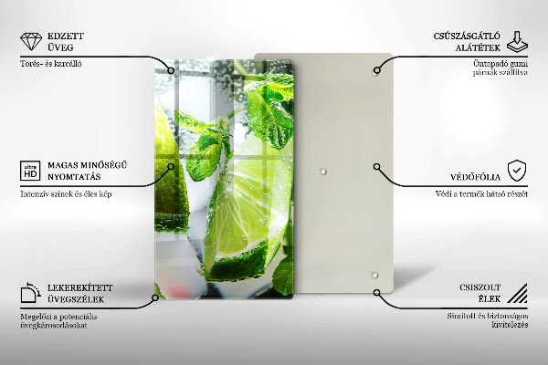 Glass worktop saver Water with lime and ice