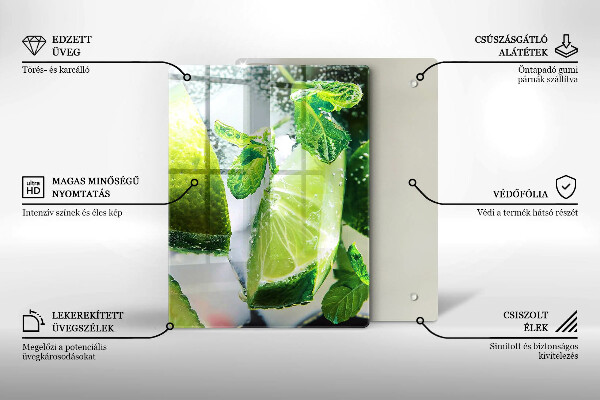 Glass worktop saver Water with lime and ice