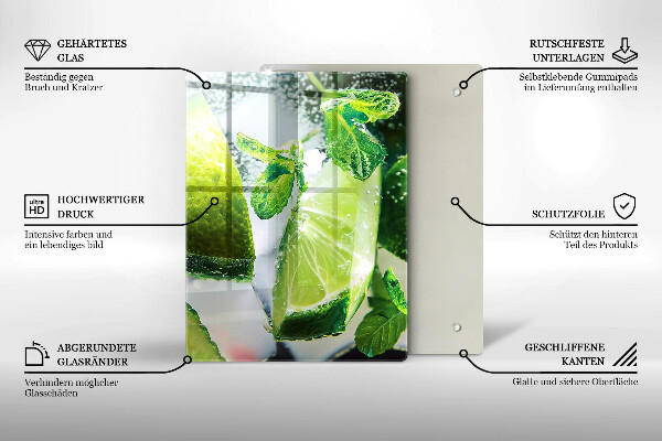 Glass worktop saver Water with lime and ice