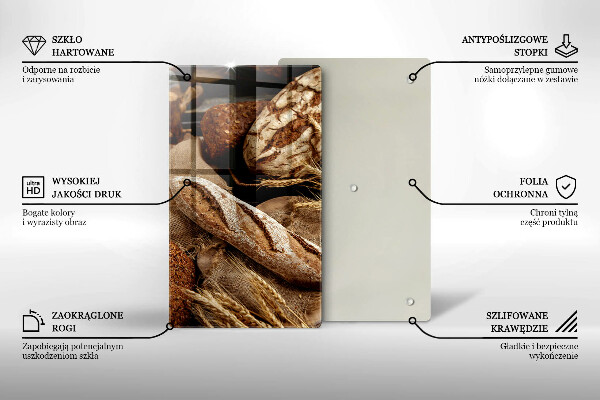 Glass worktop saver Bread