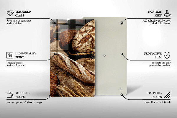 Glass worktop saver Bread