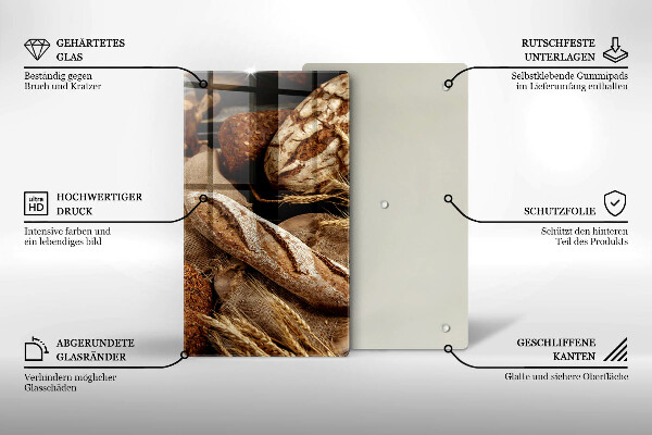Glass worktop saver Bread