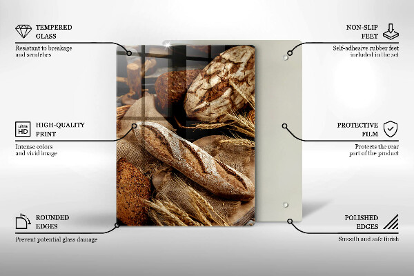 Glass worktop saver Bread