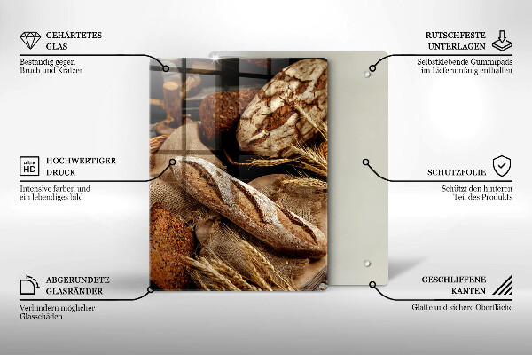Glass worktop saver Bread