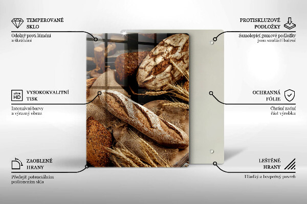 Glass worktop saver Bread