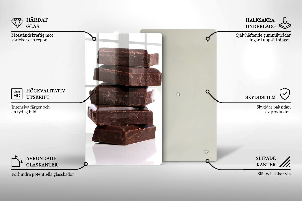 Glass worktop saver Chocolate squares