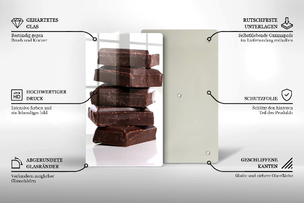Glass worktop saver Chocolate squares