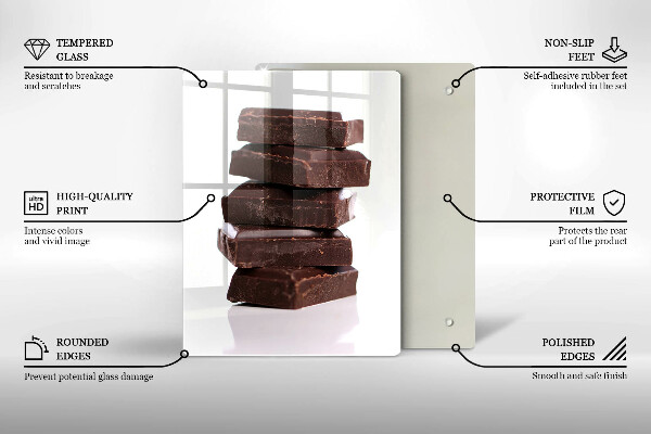 Glass worktop saver Chocolate squares