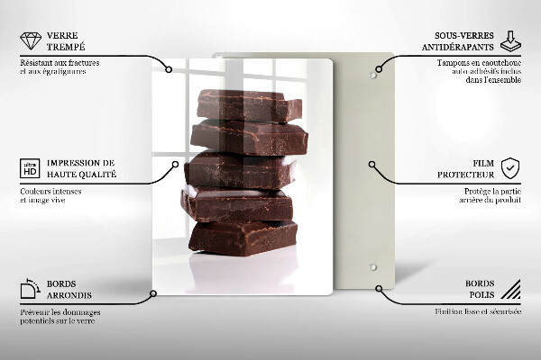 Glass worktop saver Chocolate squares