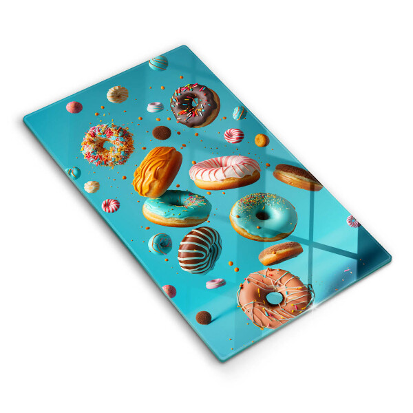 Glass worktop saver Colorful donuts