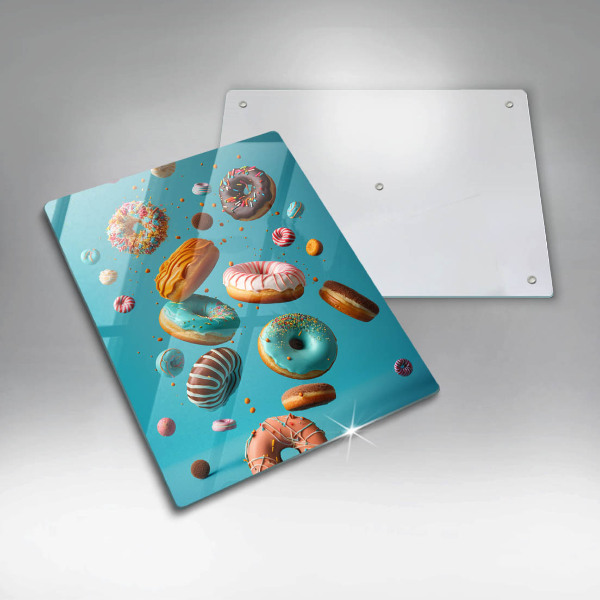 Glass worktop saver Colorful donuts