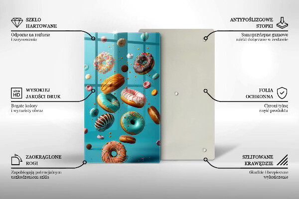 Glass worktop saver Colorful donuts