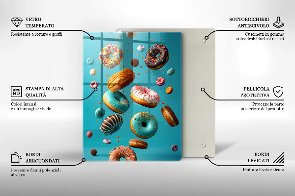 Glass worktop saver Colorful donuts