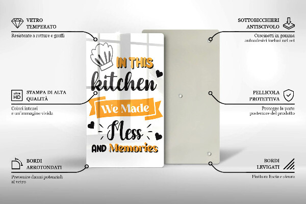 Glass worktop saver In this kitchen we made messes and memories