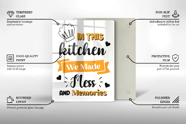 Glass worktop saver In this kitchen we made messes and memories