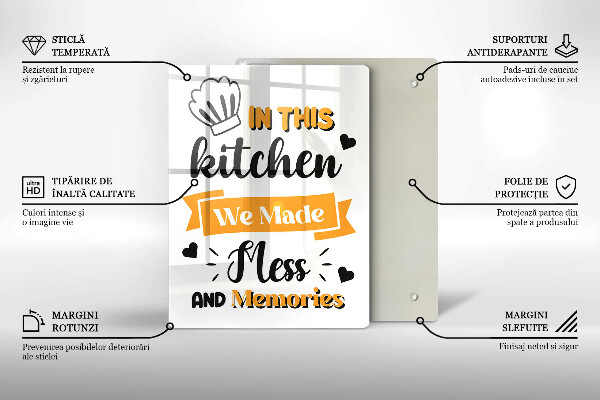 Glass worktop saver In this kitchen we made messes and memories