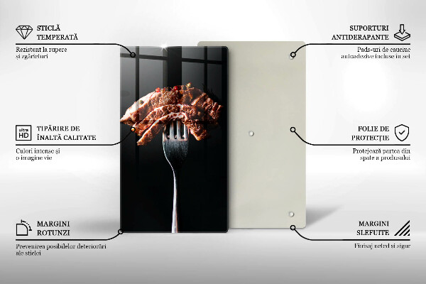 Glass worktop saver Meat on a fork