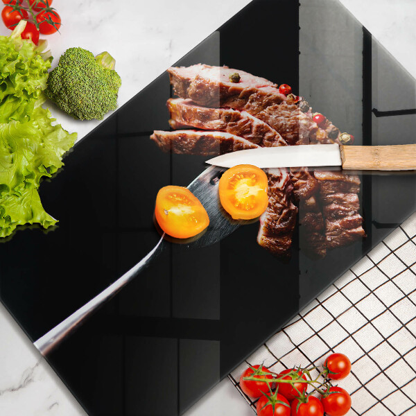 Glass worktop saver Meat on a fork