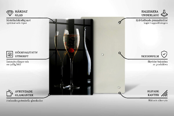 Glass worktop saver Champagne glasses