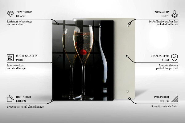 Glass worktop saver Champagne glasses