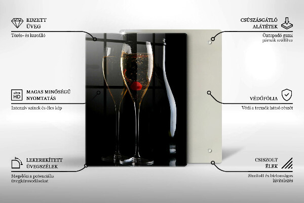 Glass worktop saver Champagne glasses