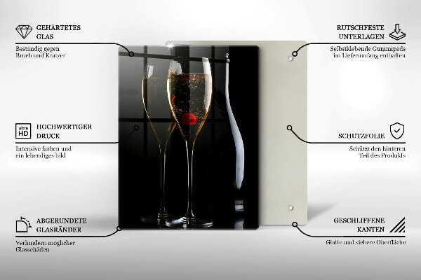 Glass worktop saver Champagne glasses