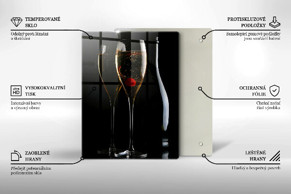 Glass worktop saver Champagne glasses