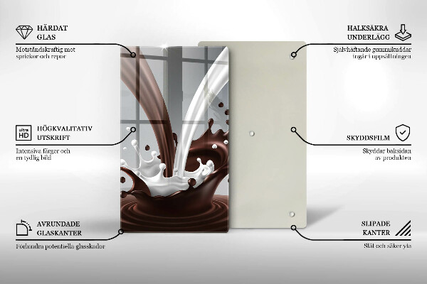 Glass worktop saver Milk and chocolate