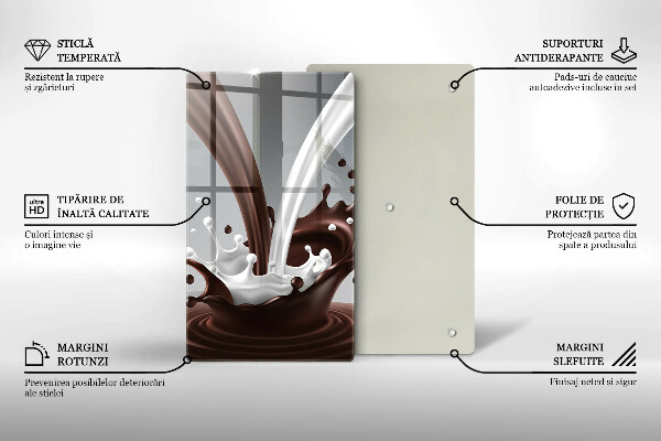 Glass worktop saver Milk and chocolate
