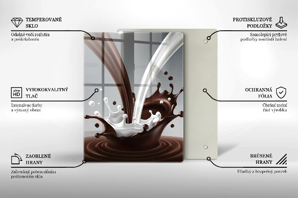 Glass worktop saver Milk and chocolate