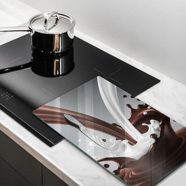 Glass worktop saver Milk and chocolate