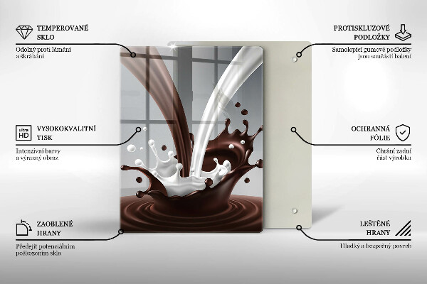 Glass worktop saver Milk and chocolate