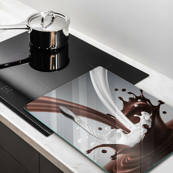 Glass worktop saver Milk and chocolate