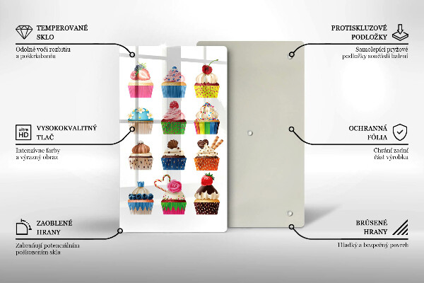 Glass worktop saver Cupcake illustration