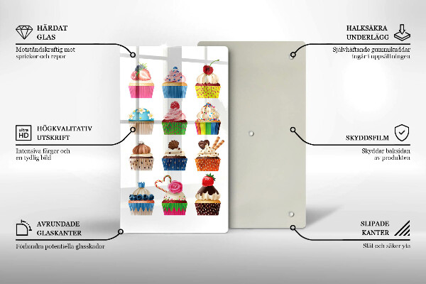 Glass worktop saver Cupcake illustration