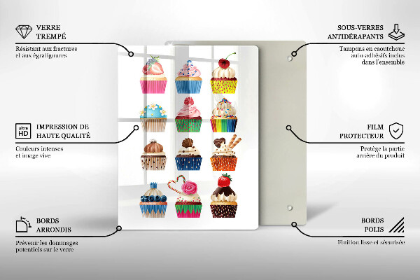 Glass worktop saver Cupcake illustration