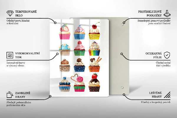 Glass worktop saver Cupcake illustration